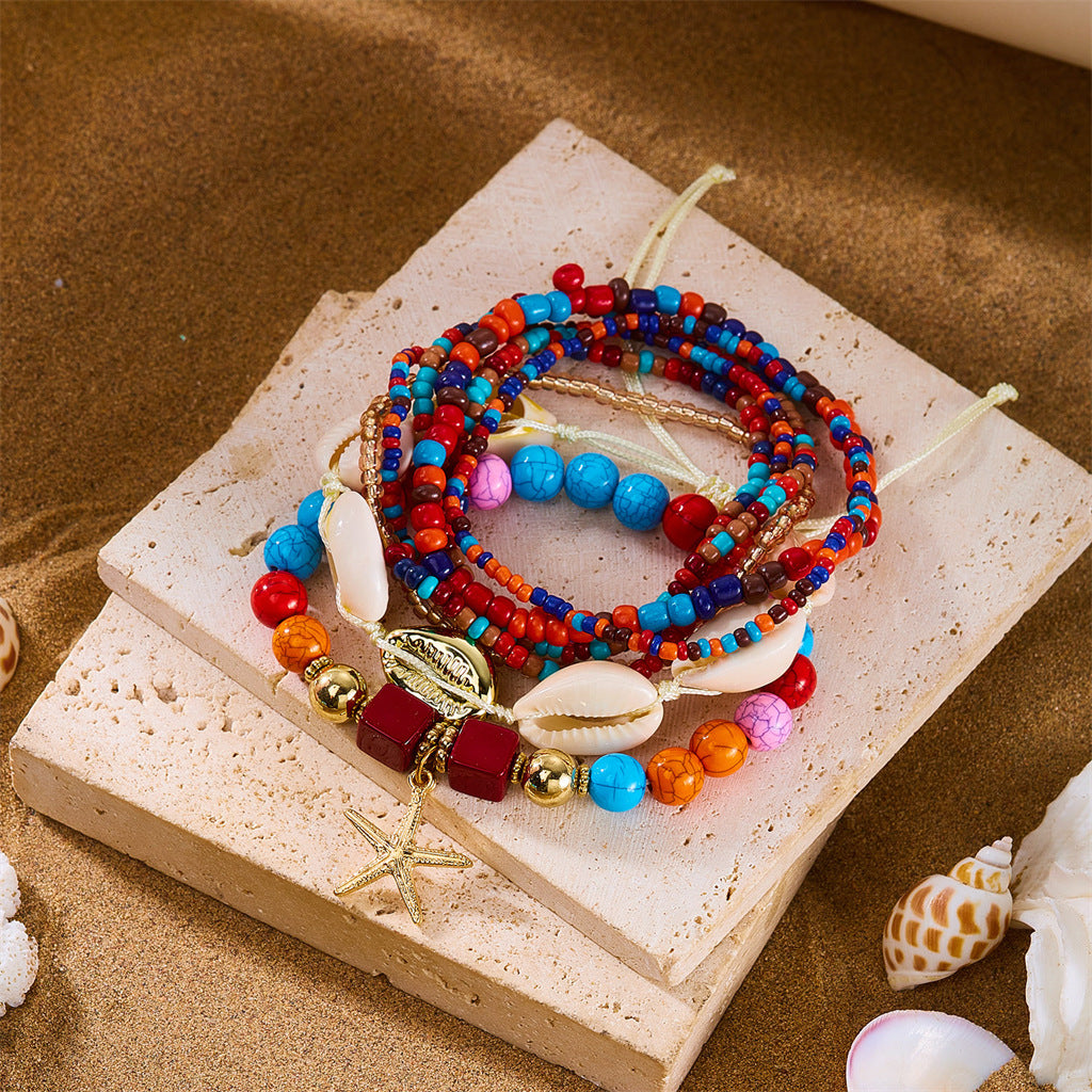 Starfish Layered Chain Bracelet — bracelet, view 3
