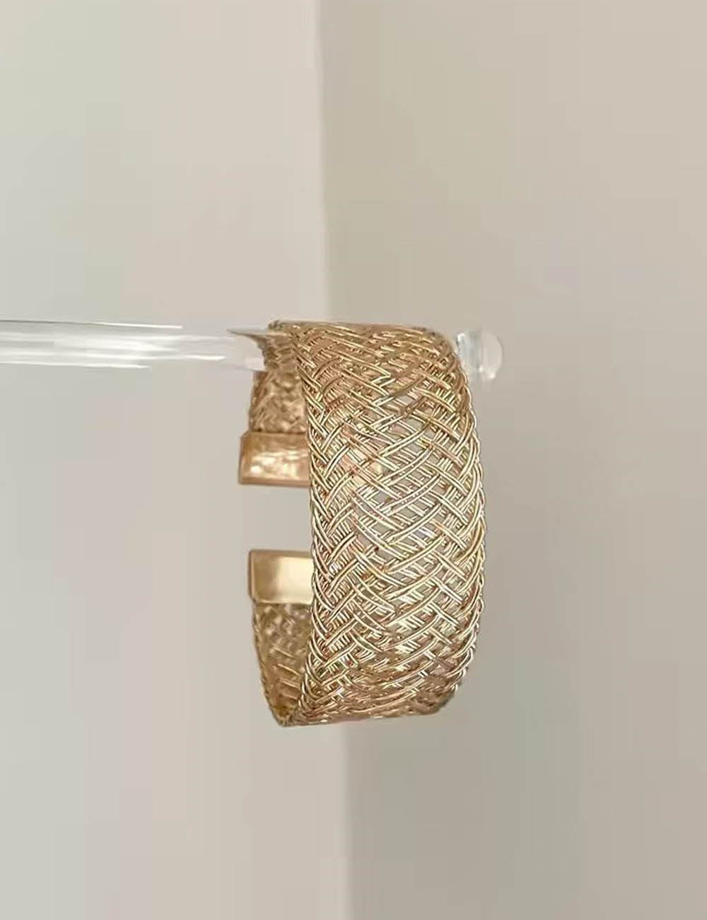 Hollow Woven Gold Cuff Bracelet — gold bracelet