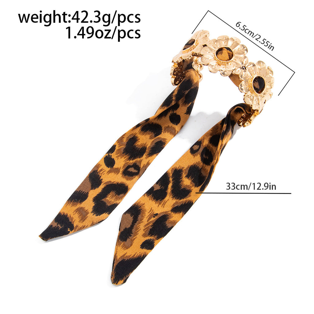 Leopard Print Hollow Wide Bangle — bracelet, view 12
