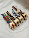 Leopard Print Open Cuff Bangle — bracelet