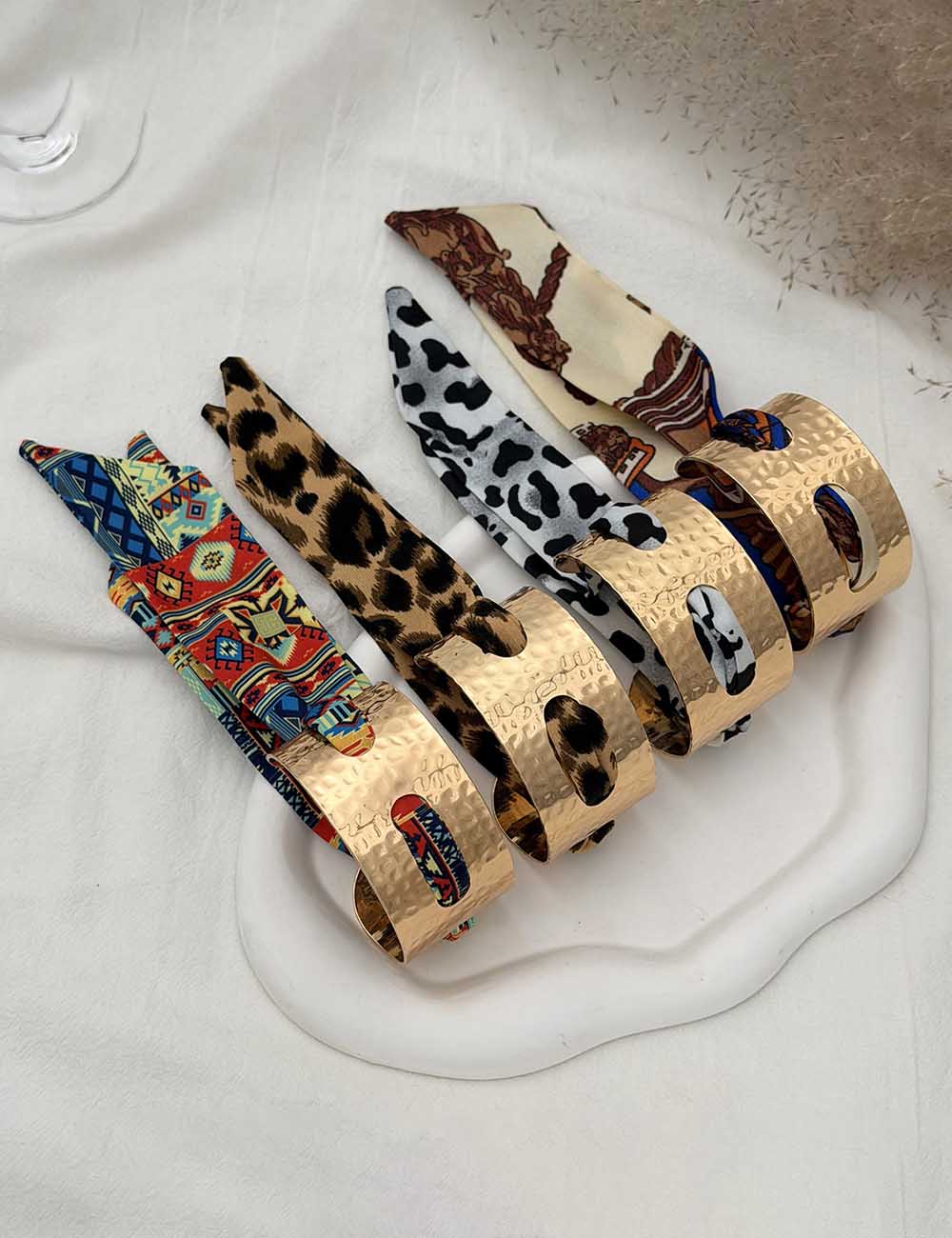 Leopard Print Open Cuff Bangle — bracelet