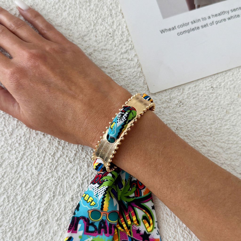 Leopard Print Open Cuff Bangle — bracelet, view 9