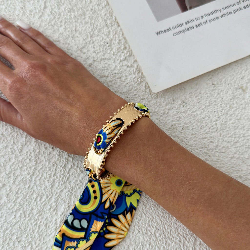 Leopard Print Open Cuff Bangle — bracelet, view 10