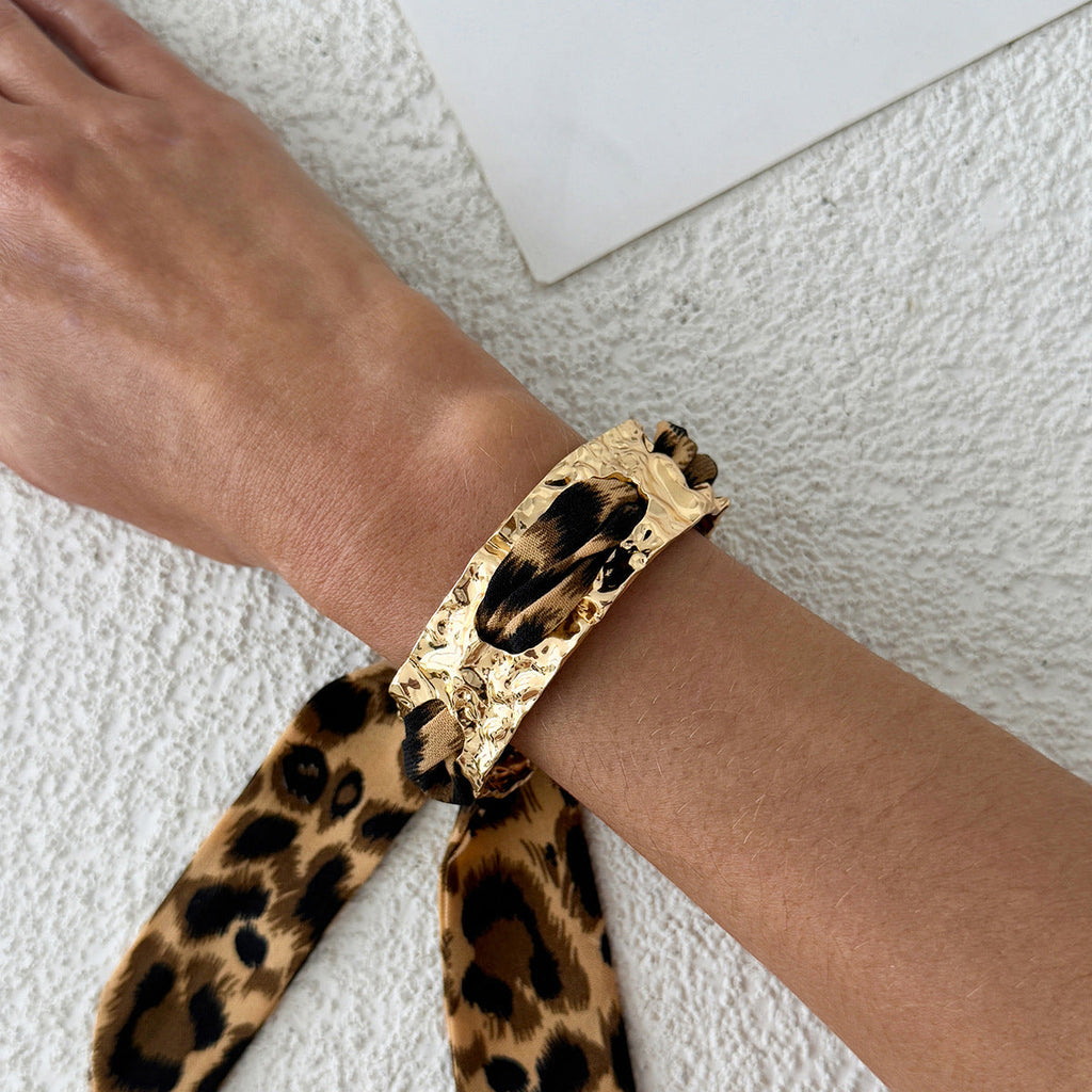 Leopard Print Open Cuff Bangle — bracelet, view 11