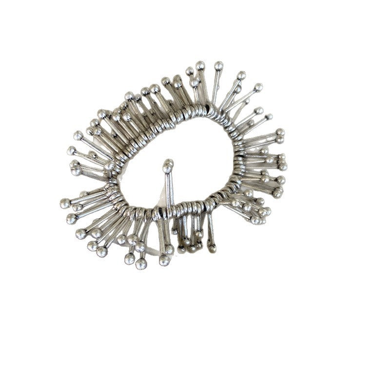 Silver Seaweed Tassel Bracelet — silver bracelet, view 5