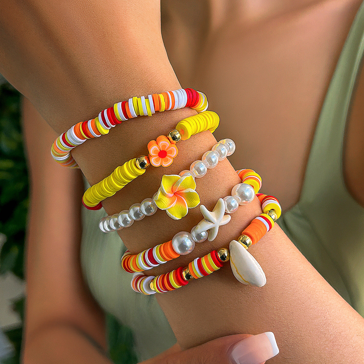 Boho Floral Beaded Bracelet — bracelet, view 2