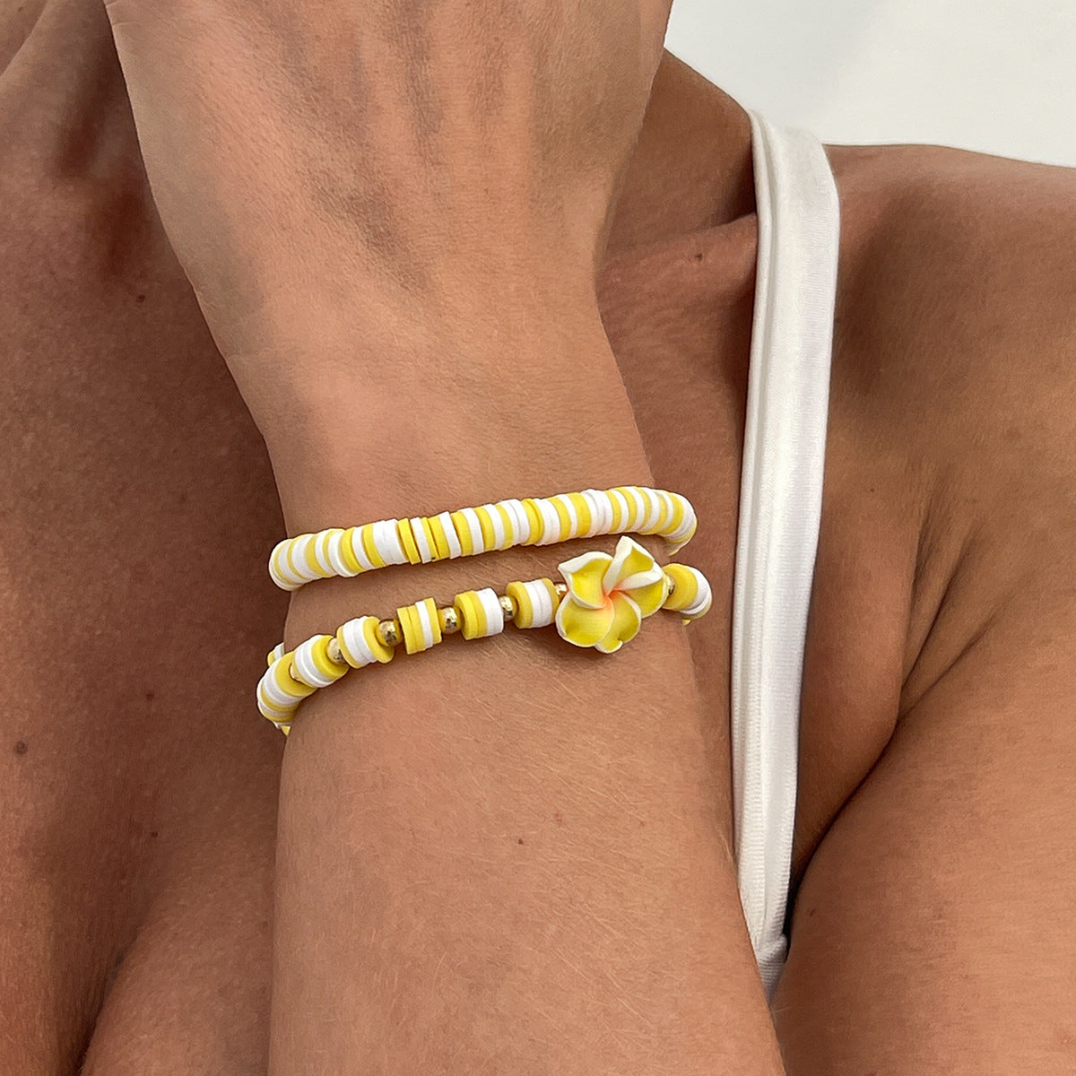 Boho Floral Beaded Bracelet — bracelet, view 3