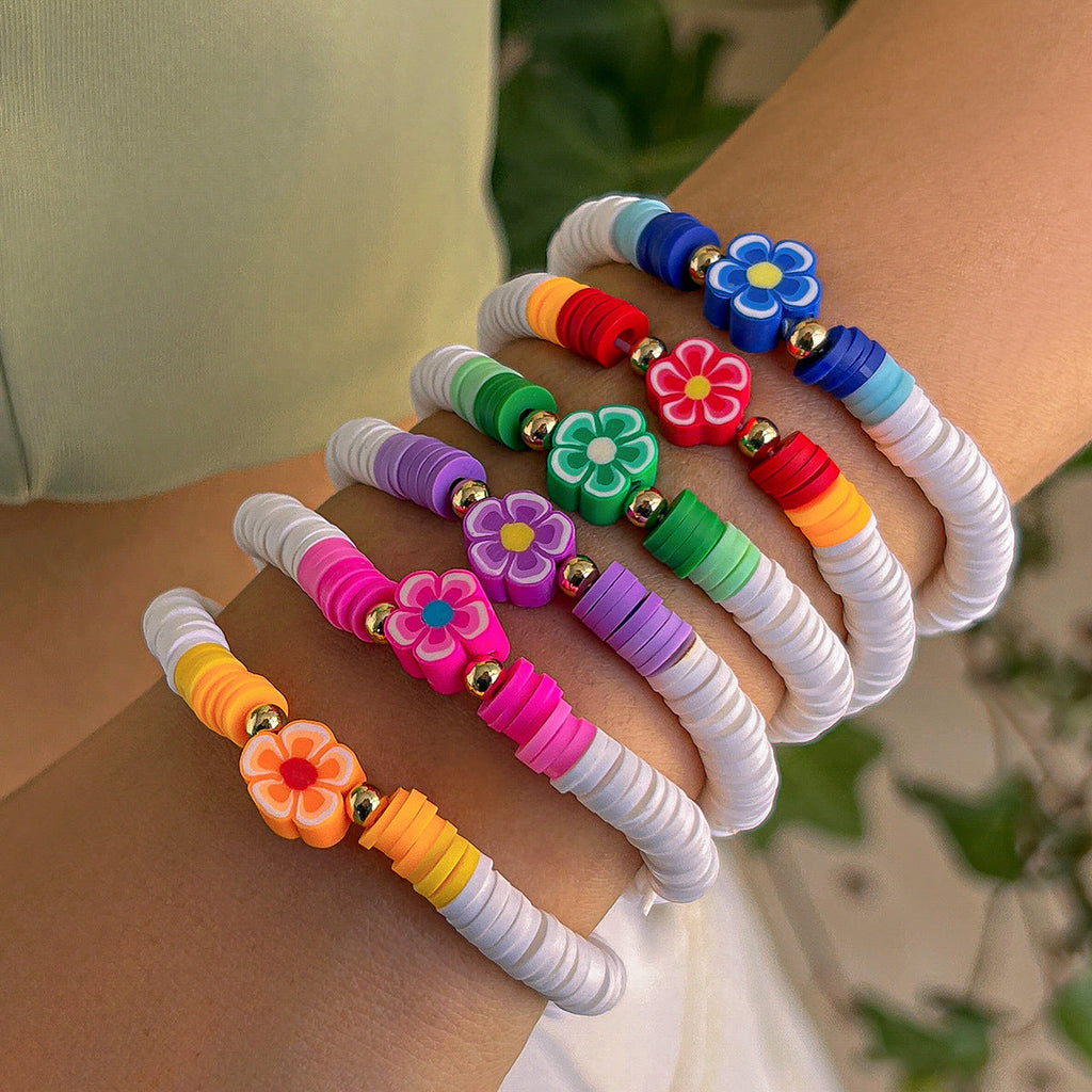 Boho Floral Beaded Bracelet — bracelet, view 7