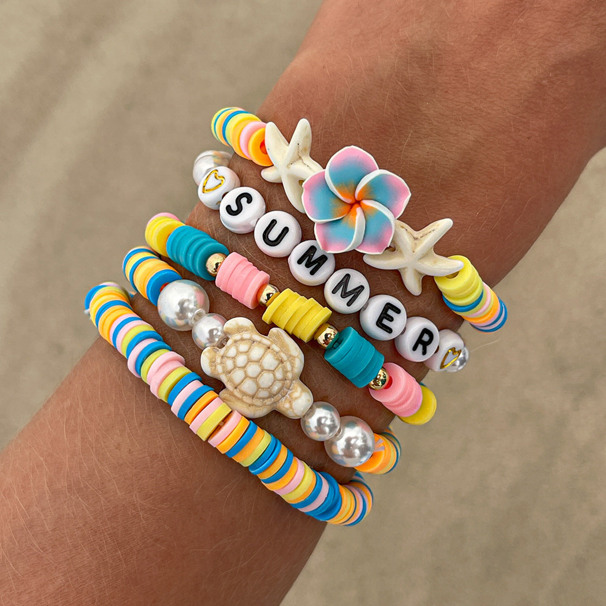 Boho Floral Beaded Bracelet — bracelet, view 8