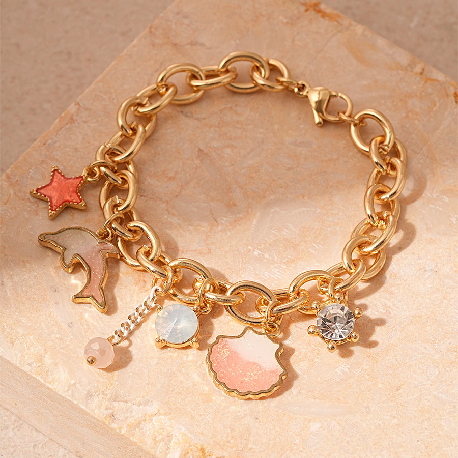 Pearl Tassel Chain Bracelet — bracelet, view 2