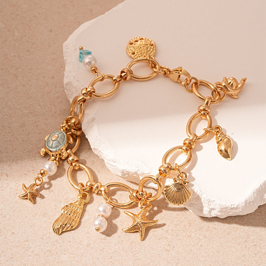 Pearl Tassel Chain Bracelet — bracelet, view 3