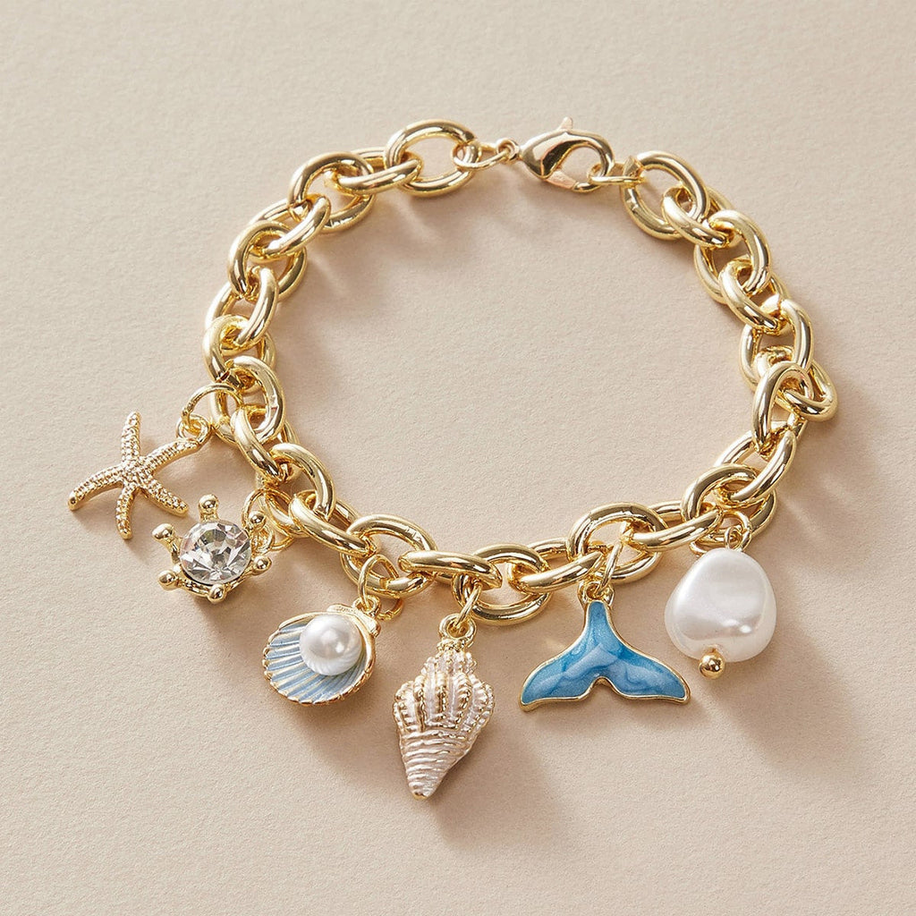 Pearl Tassel Chain Bracelet — bracelet, view 4