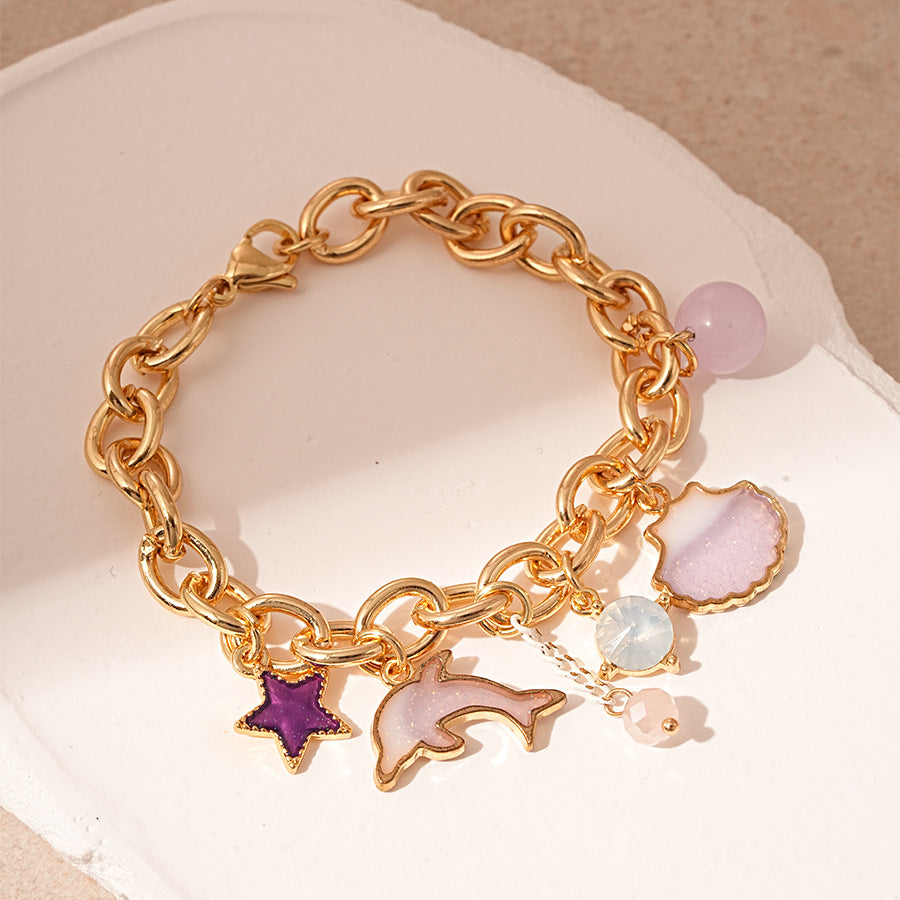Pearl Tassel Chain Bracelet — bracelet, view 6