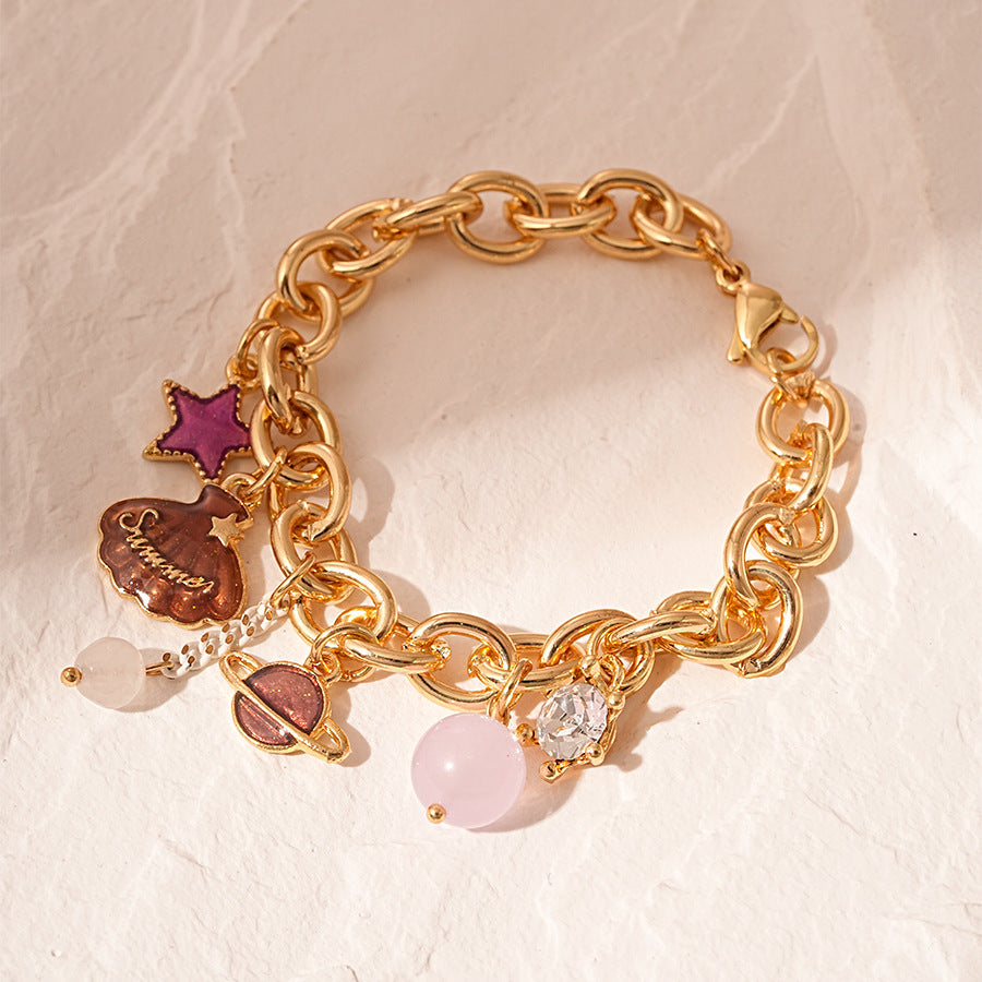 Pearl Tassel Chain Bracelet — bracelet, view 7
