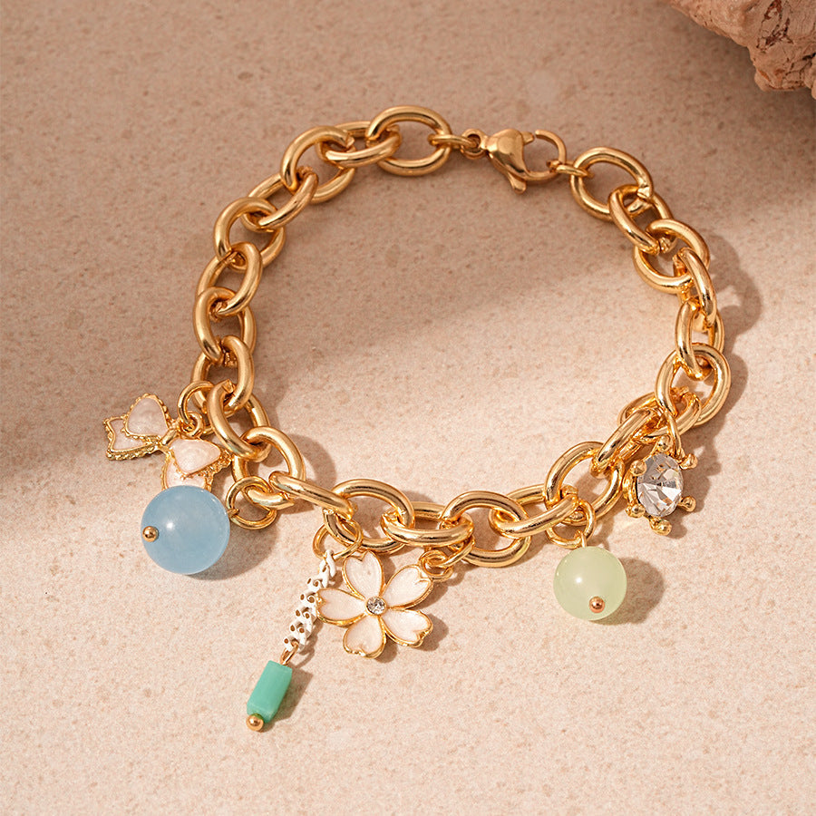 Pearl Tassel Chain Bracelet — bracelet, view 8