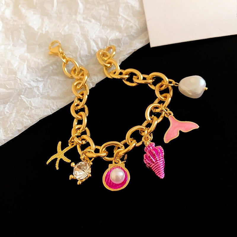 Pearl Tassel Chain Bracelet — bracelet, view 12