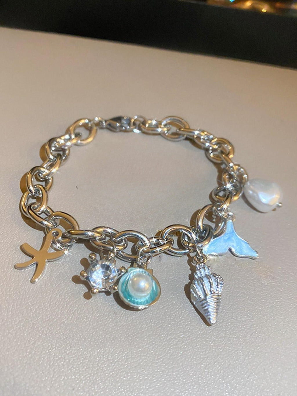 Pearl Tassel Chain Bracelet — bracelet, view 14