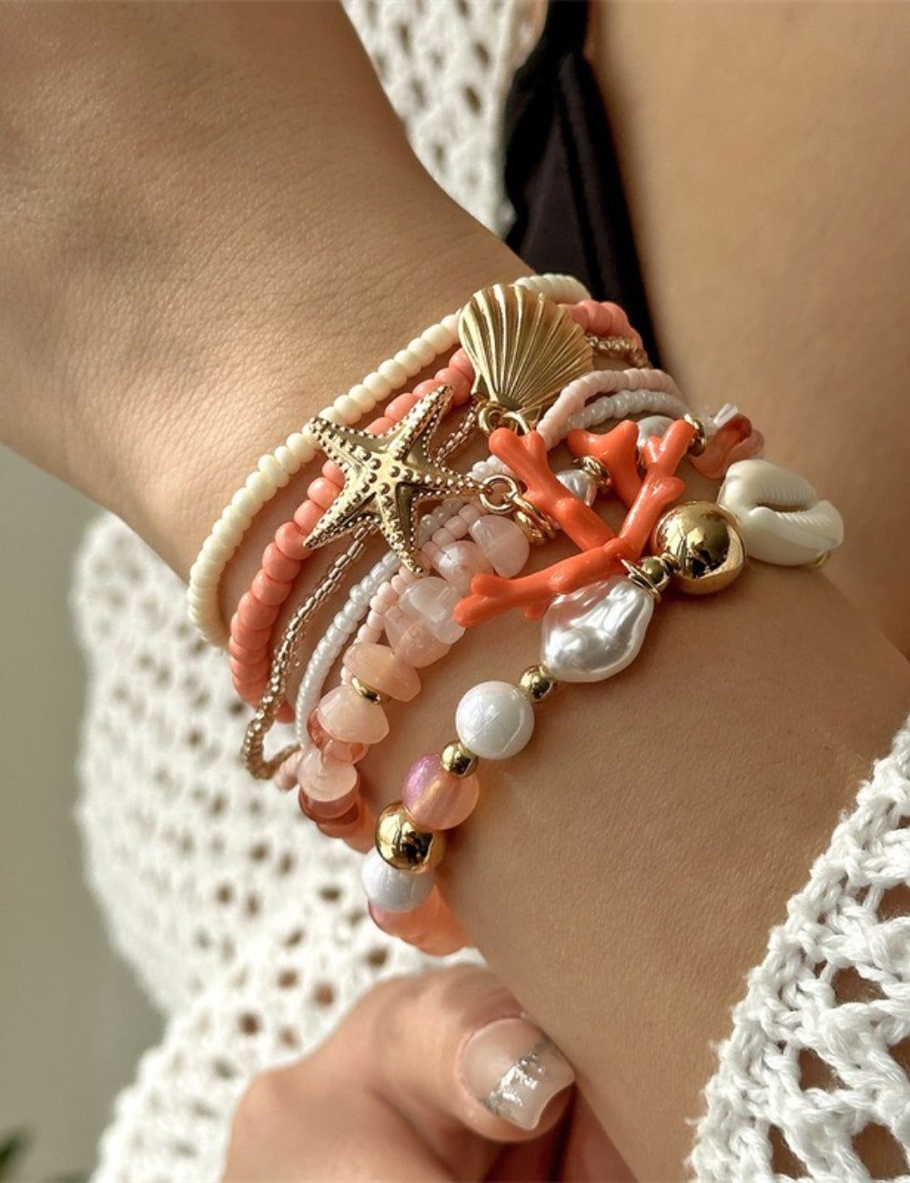 Star and Shell Pearl Bracelet — bracelet