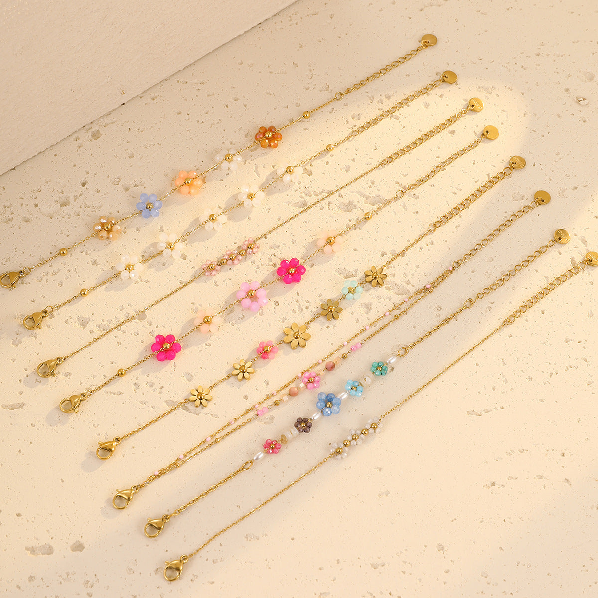 Layered Daisy Chain Bracelet — bracelet, view 2