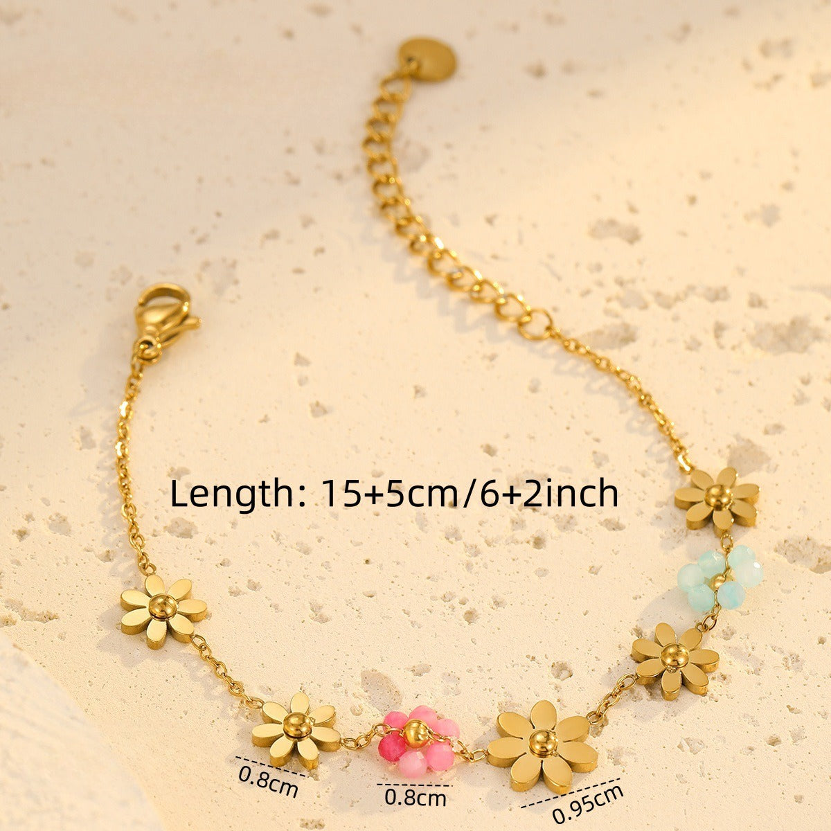 Layered Daisy Chain Bracelet — bracelet, view 3