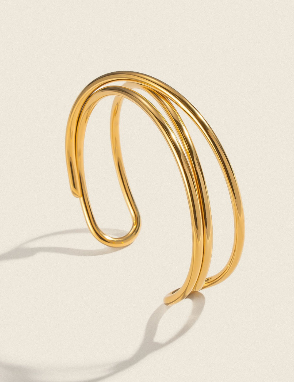 Hollow-Out Gold Plated Cuff — bracelet