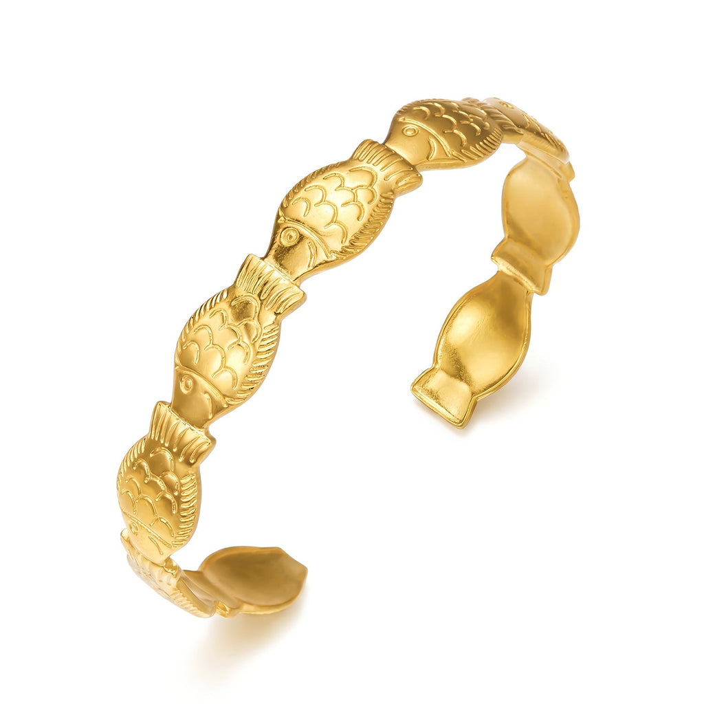 Ocean Motif Open Bangle Bracelet — bracelet, view 7