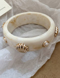 Shell Pearl Stackable Bangle — bracelet
