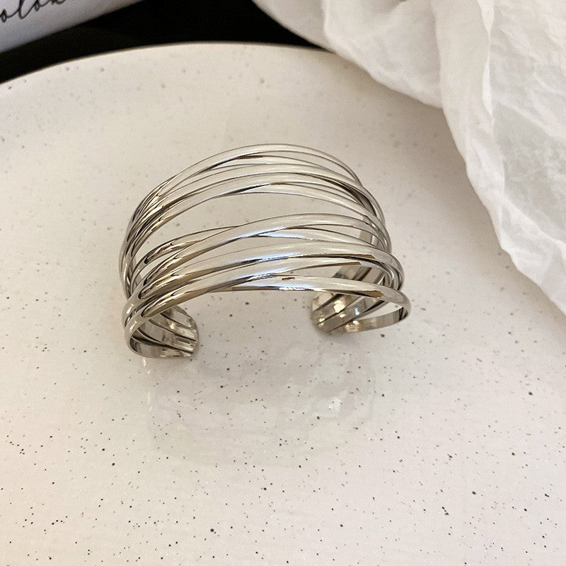 Wave Shape Cubic Zirconia Bracelet — bracelet, view 11