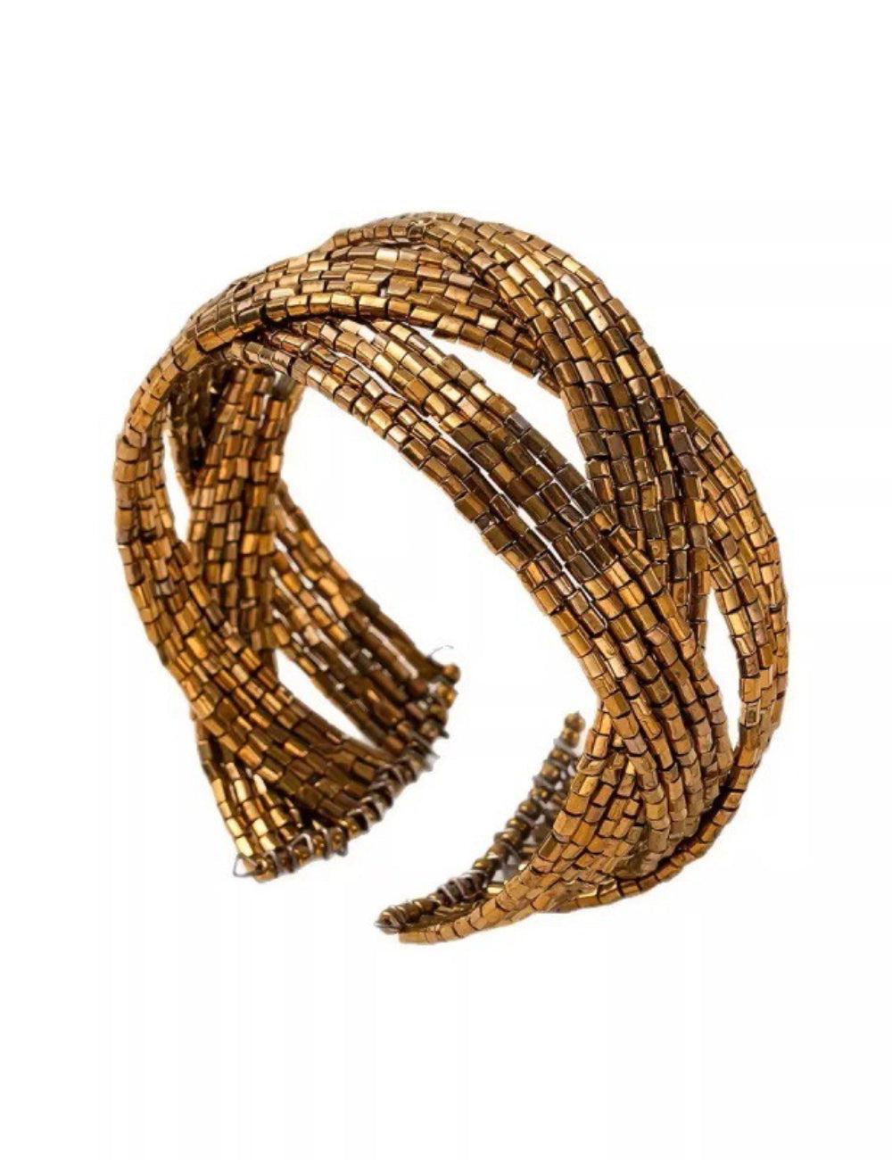 Hollow Out Bead Chain Bracelet — brown bracelet, view 2