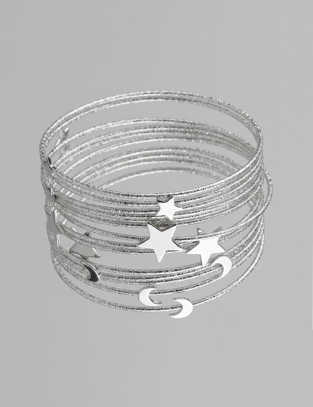 Star Moon Multi-Layer Bracelet — silver bracelet