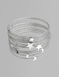 Star Moon Multi-Layer Bracelet — silver bracelet