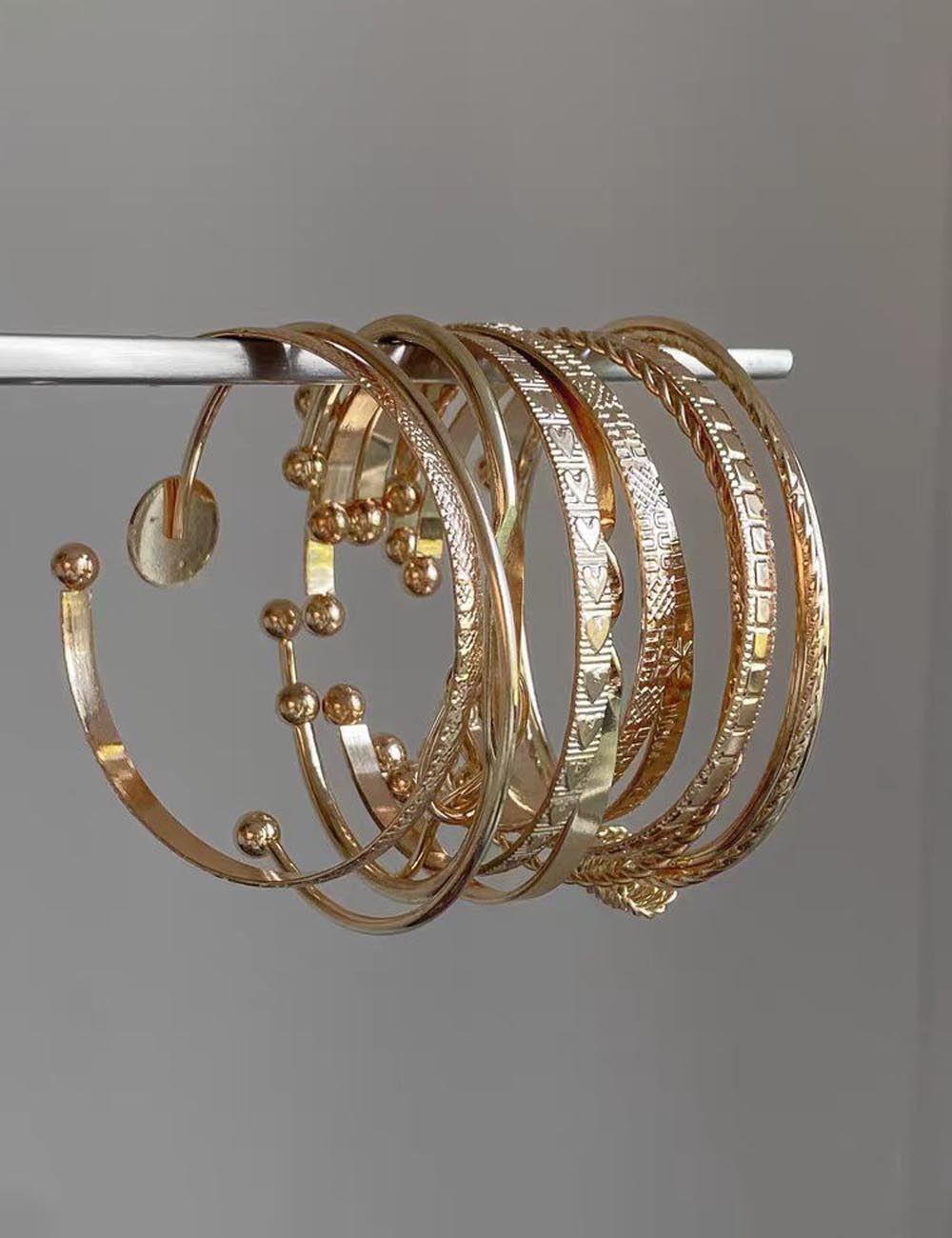 Multi-Layer Stackable Gold Bangle — gold bracelet