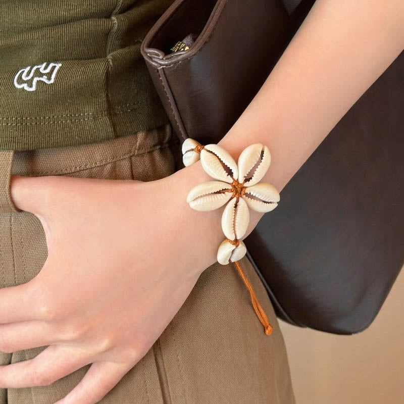 Flower Charm Layered Alloy Bracelet — bracelet, view 3