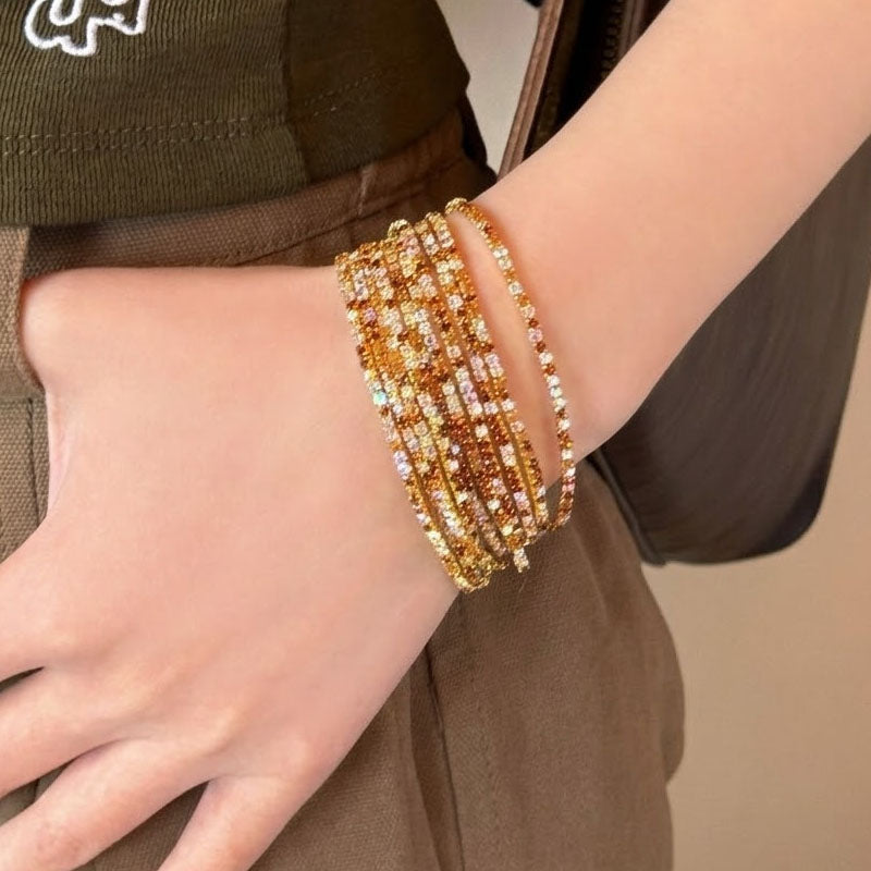 Flower Charm Layered Alloy Bracelet — bracelet, view 4