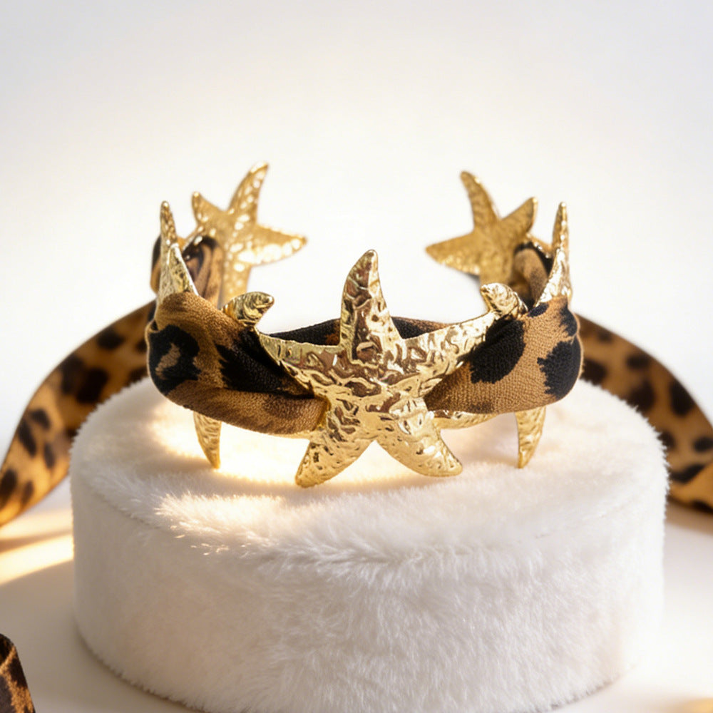 Leopard Print Scarf Cuff Bracelet — bracelet, view 12