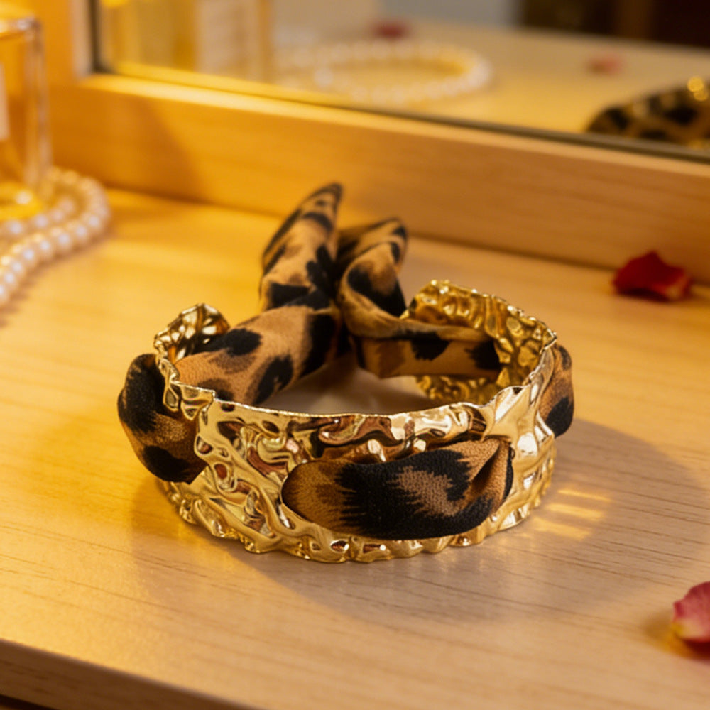 Leopard Print Scarf Cuff Bracelet — bracelet, view 13