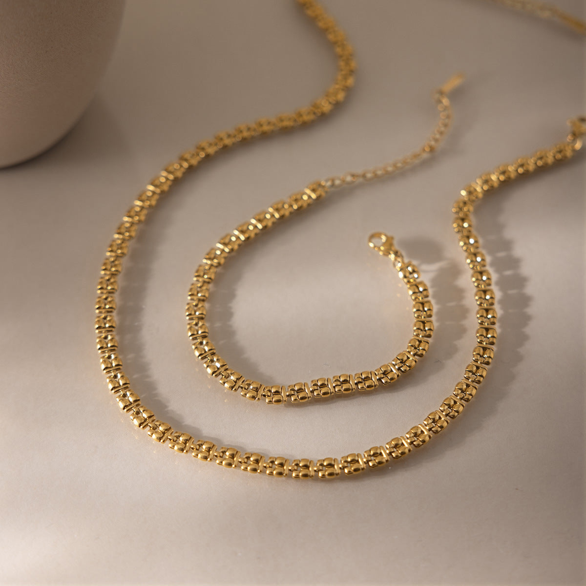 Chunky Cuban Link Bracelet — gold bracelet, view 3