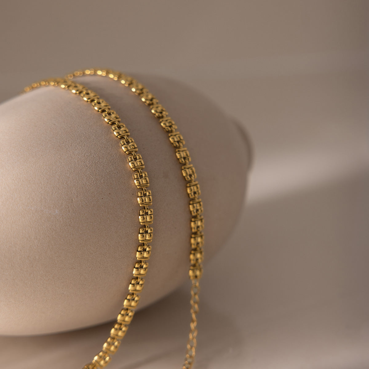 Chunky Cuban Link Bracelet — gold bracelet, view 4