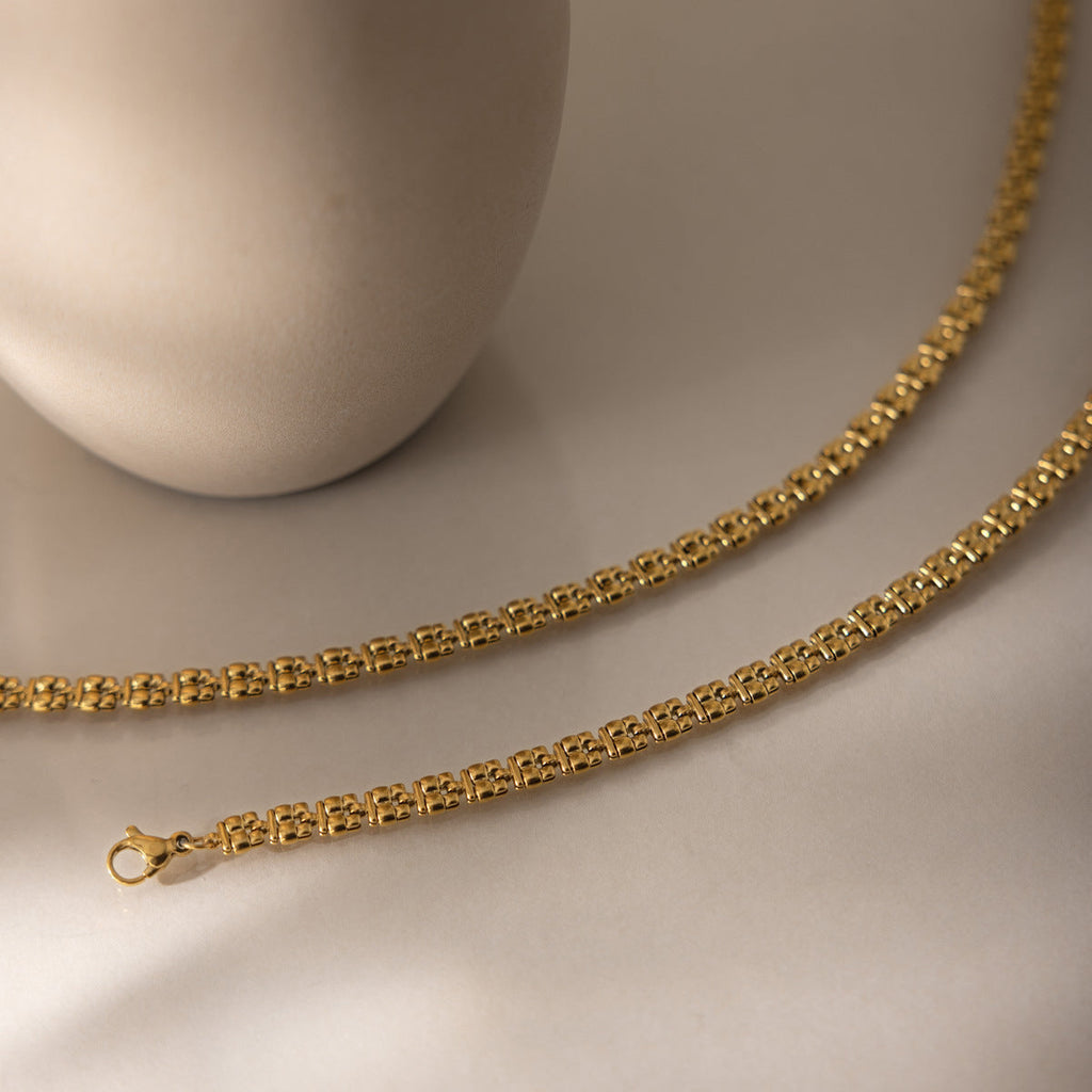 Chunky Cuban Link Bracelet — gold bracelet, view 5