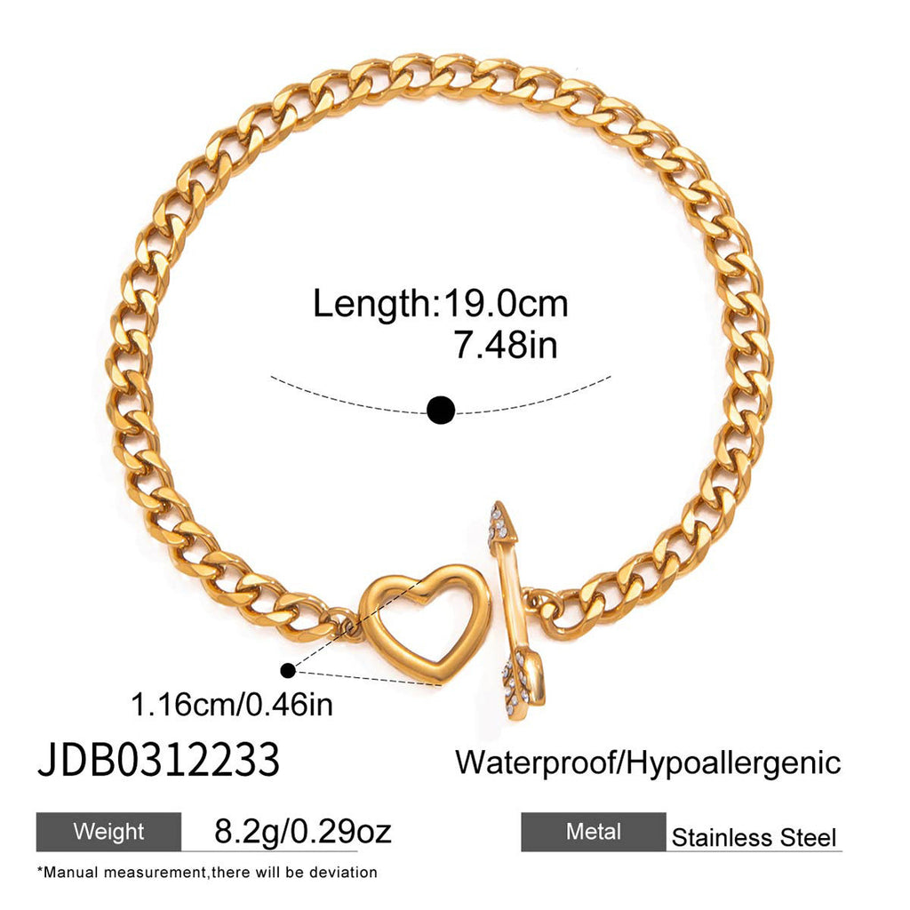 Chunky Cuban Link Bracelet — gold bracelet, view 6
