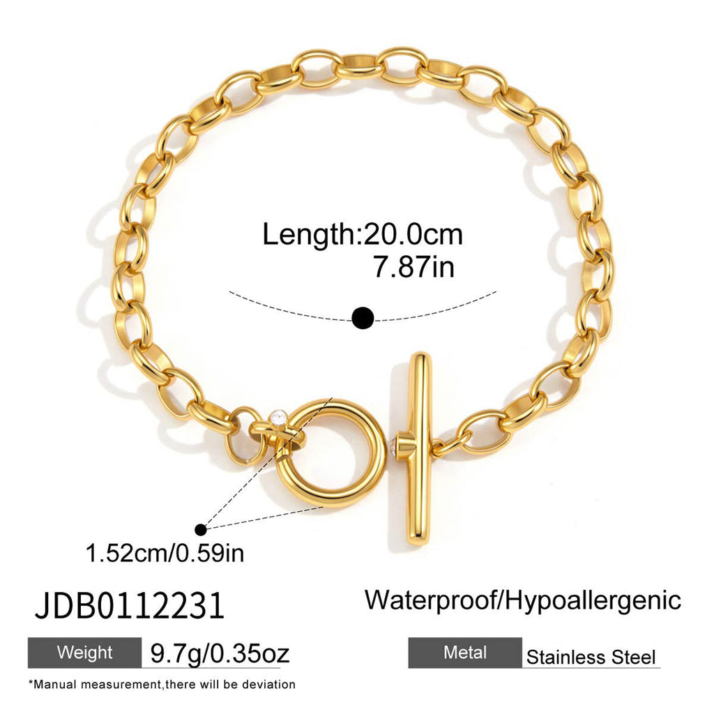Chunky Cuban Link Bracelet — gold bracelet, view 7