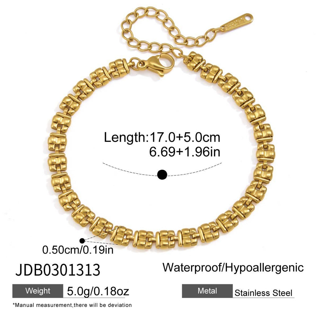 Chunky Cuban Link Bracelet — gold bracelet, view 8