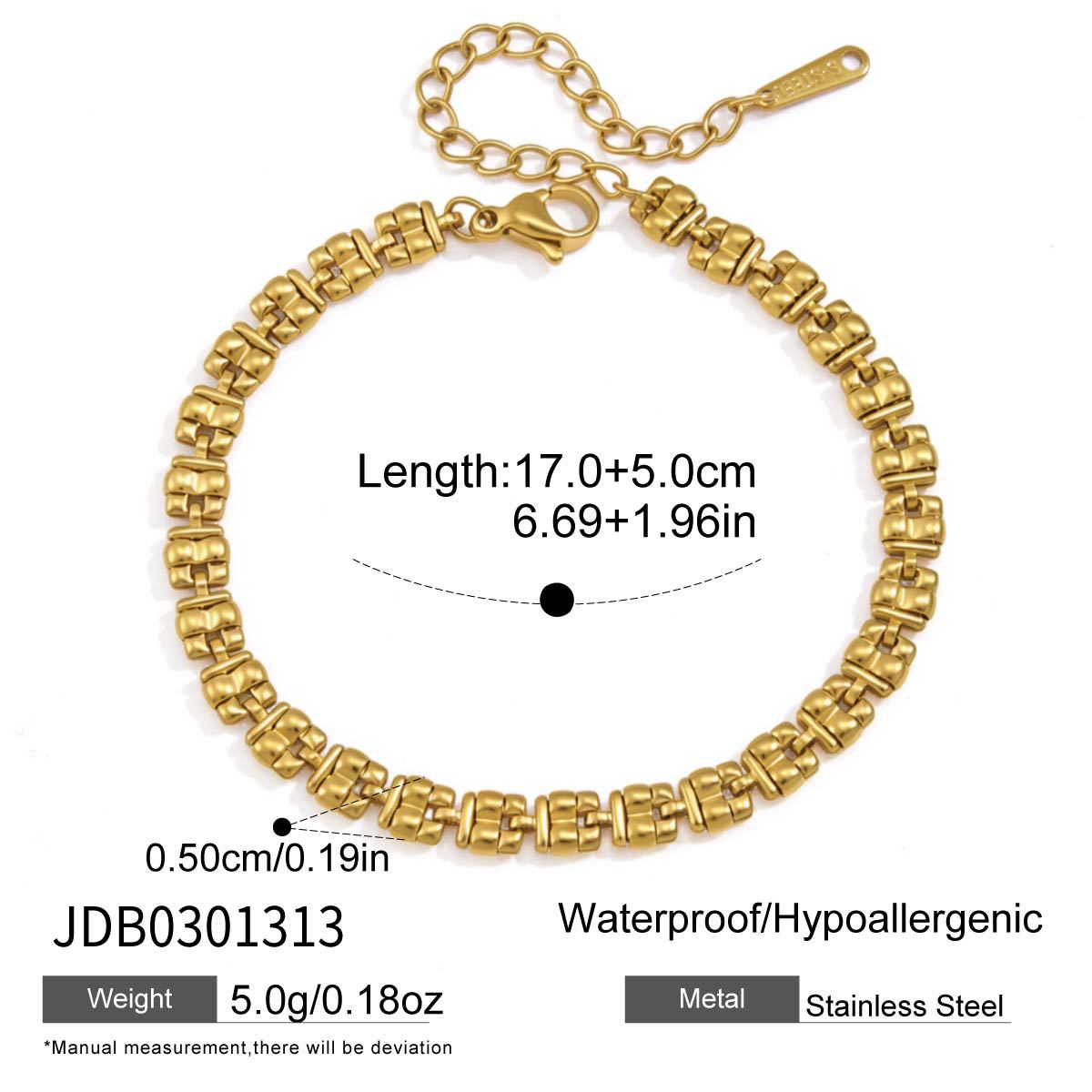 Chunky Cuban Link Bracelet — gold bracelet, view 8
