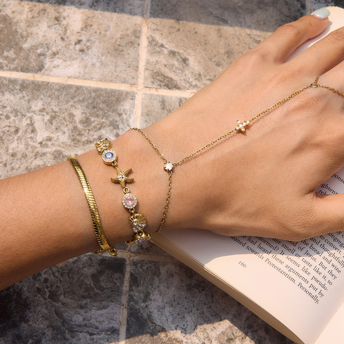 Classic Gold Plated Zirconia Bracelet — bracelet, view 2