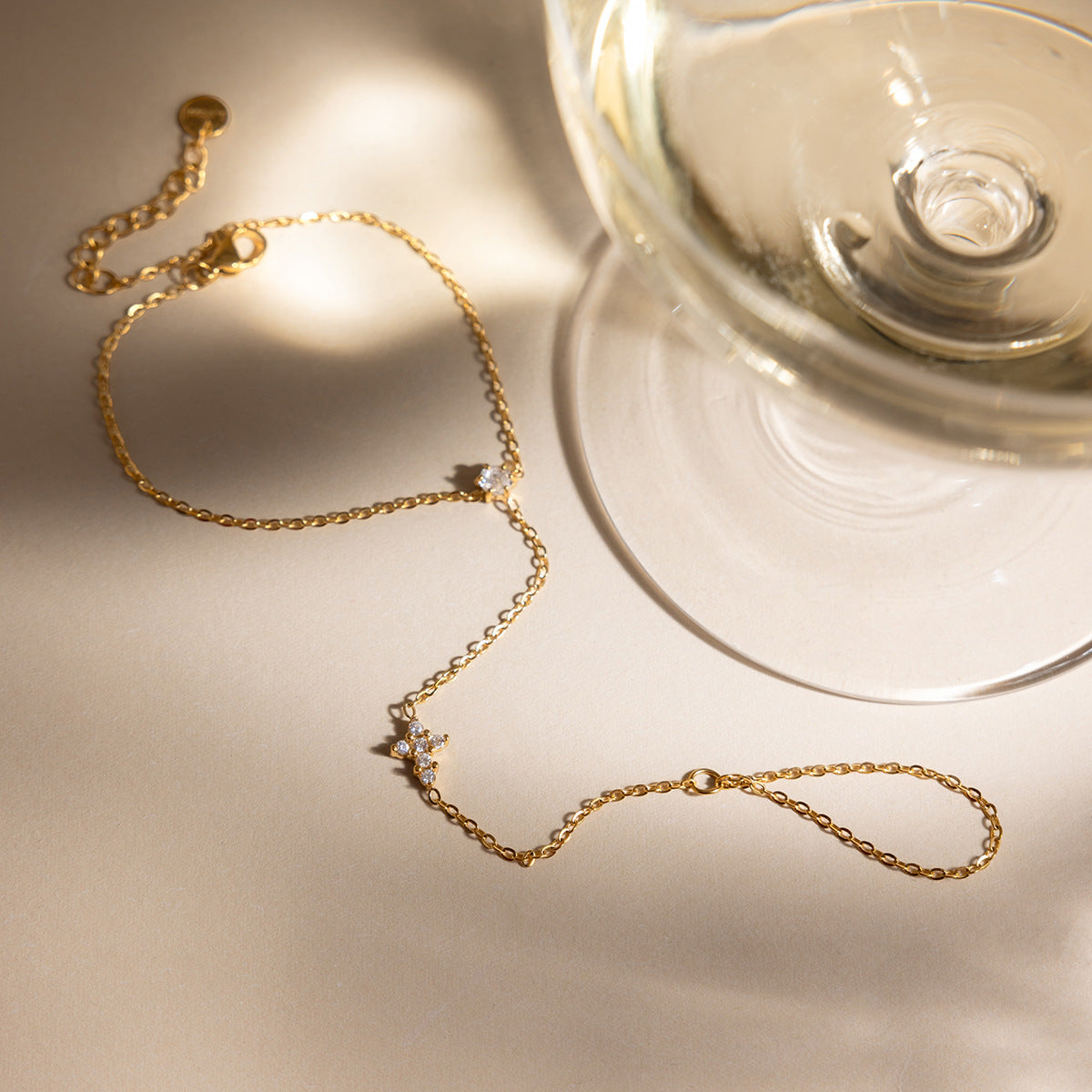 Classic Gold Plated Zirconia Bracelet — bracelet, view 4