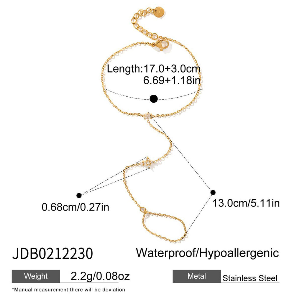 Classic Gold Plated Zirconia Bracelet — bracelet, view 5