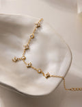 Rhinestone Clover Charm Bracelet — gold bracelet