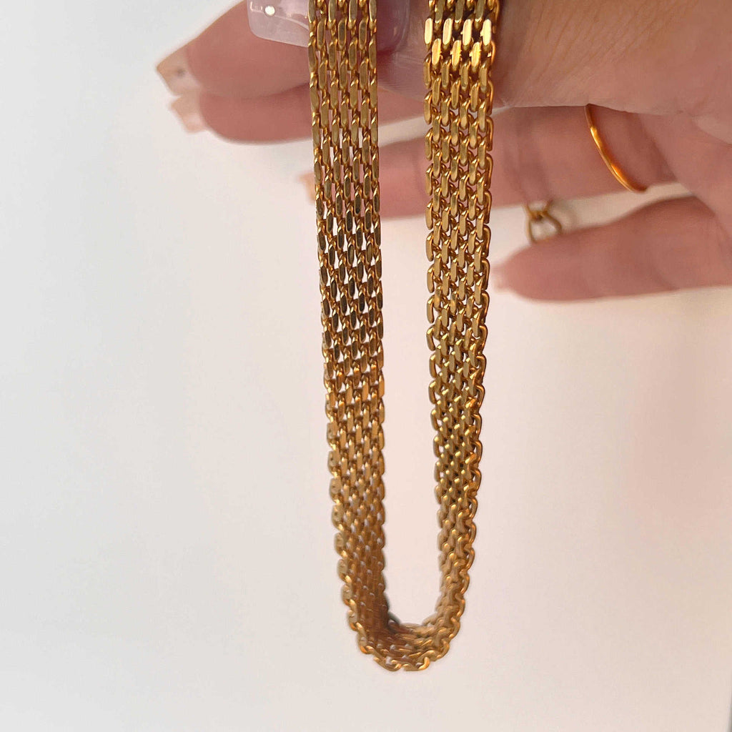 Gold Mesh Chain Bracelet — gold bracelet, view 2