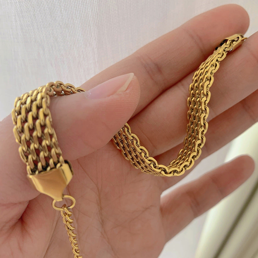 Gold Mesh Chain Bracelet — gold bracelet, view 4