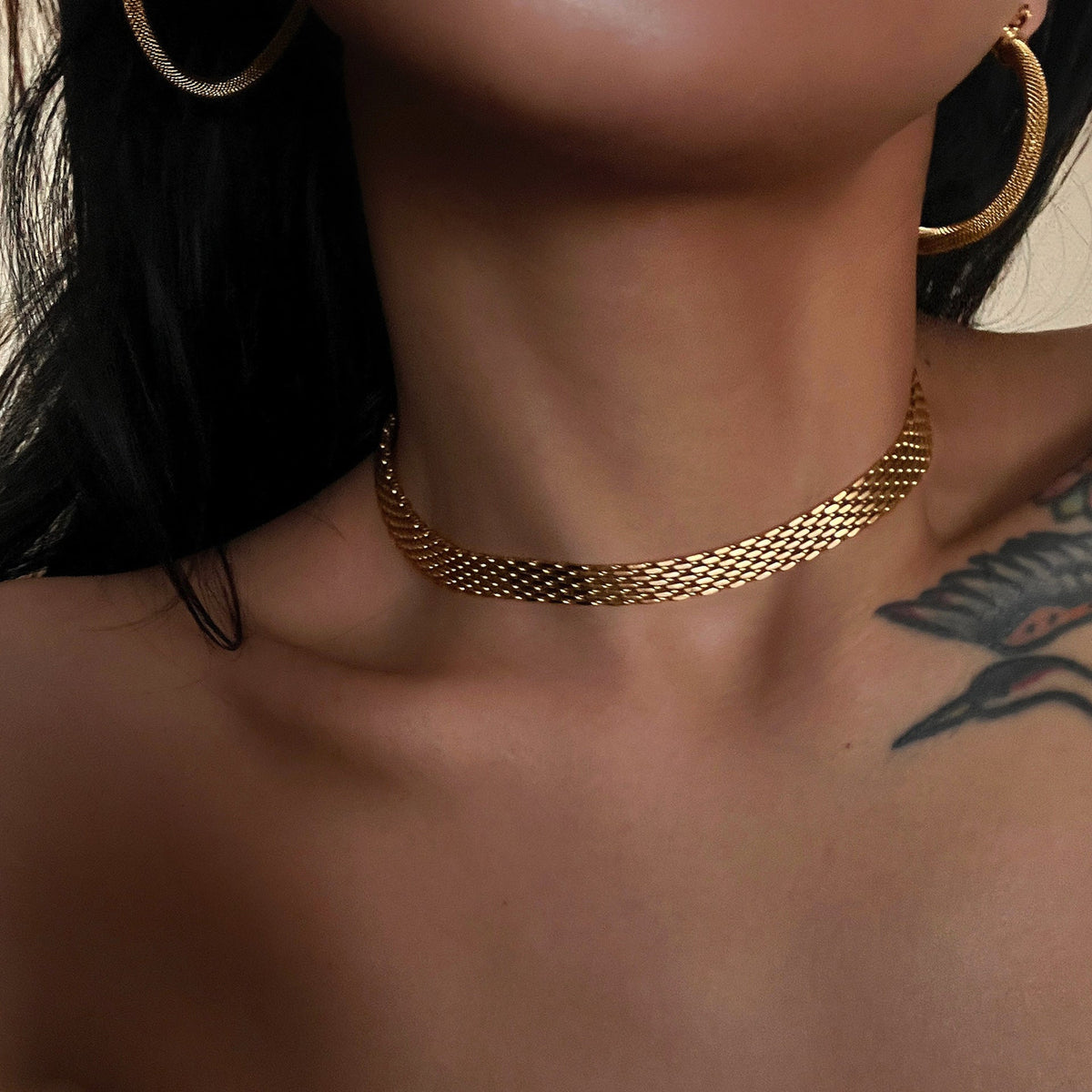 Gold Mesh Chain Bracelet — gold bracelet, view 5